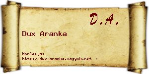 Dux Aranka névjegykártya