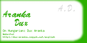 aranka dux business card